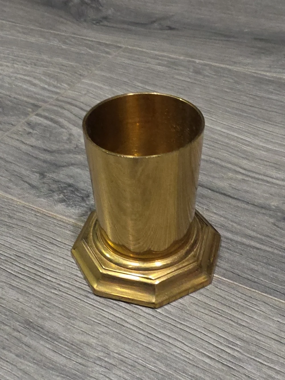 Brass Vintage Octagonal Base Tumbler Holder